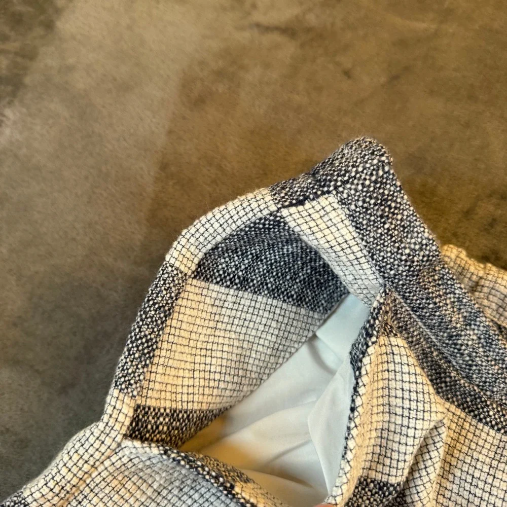 A‎ New Day Striped A Line Skirt Women's Size Large Blue White Textured